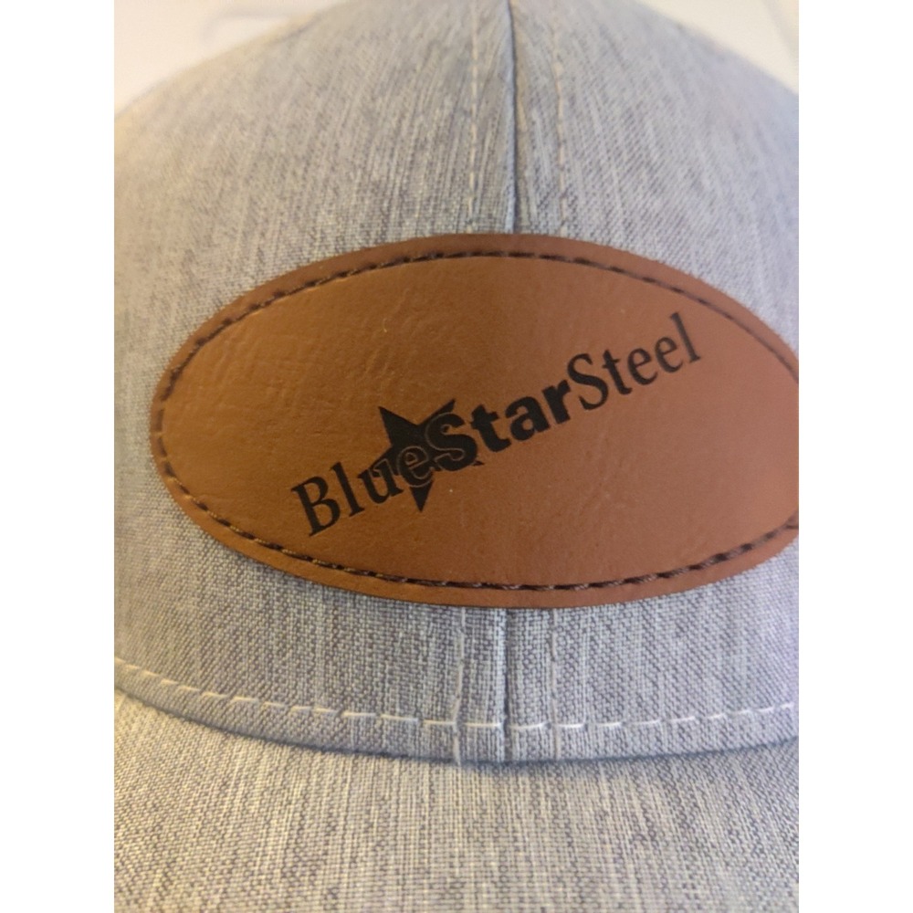 BlueStarSteel Gray Solid Baseball Cap Brown Logo Patch One Size Unisex Adult‎ - Picture 2 of 2